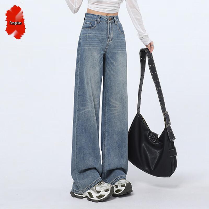 

Women s High-Waist Retro Loose Denim Wide-Leg Pants XL