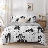 Animal Kitty King Queen Duvet Cover Lovely Pet Cat Bedding Set Cartoon Quilt Cover 2/3pcs Colorful Polyester Comforter Cover