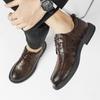 Fashion Men Business Dating Male Shoes Classic Retro Round Head Mens Shoes Casual Breathable Driving Oxford Genuine Leather Party Shoes