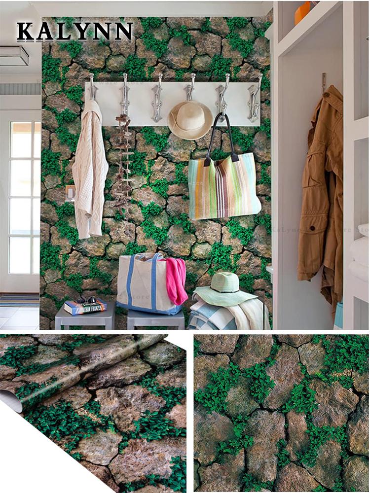 Ziegel Tapete Selbstklebend Abziehen und Aufkleben Graue Ziegel Kontaktpapier für Schlafzimmer Wohnzimmer Dekoration DIY Aufkleber