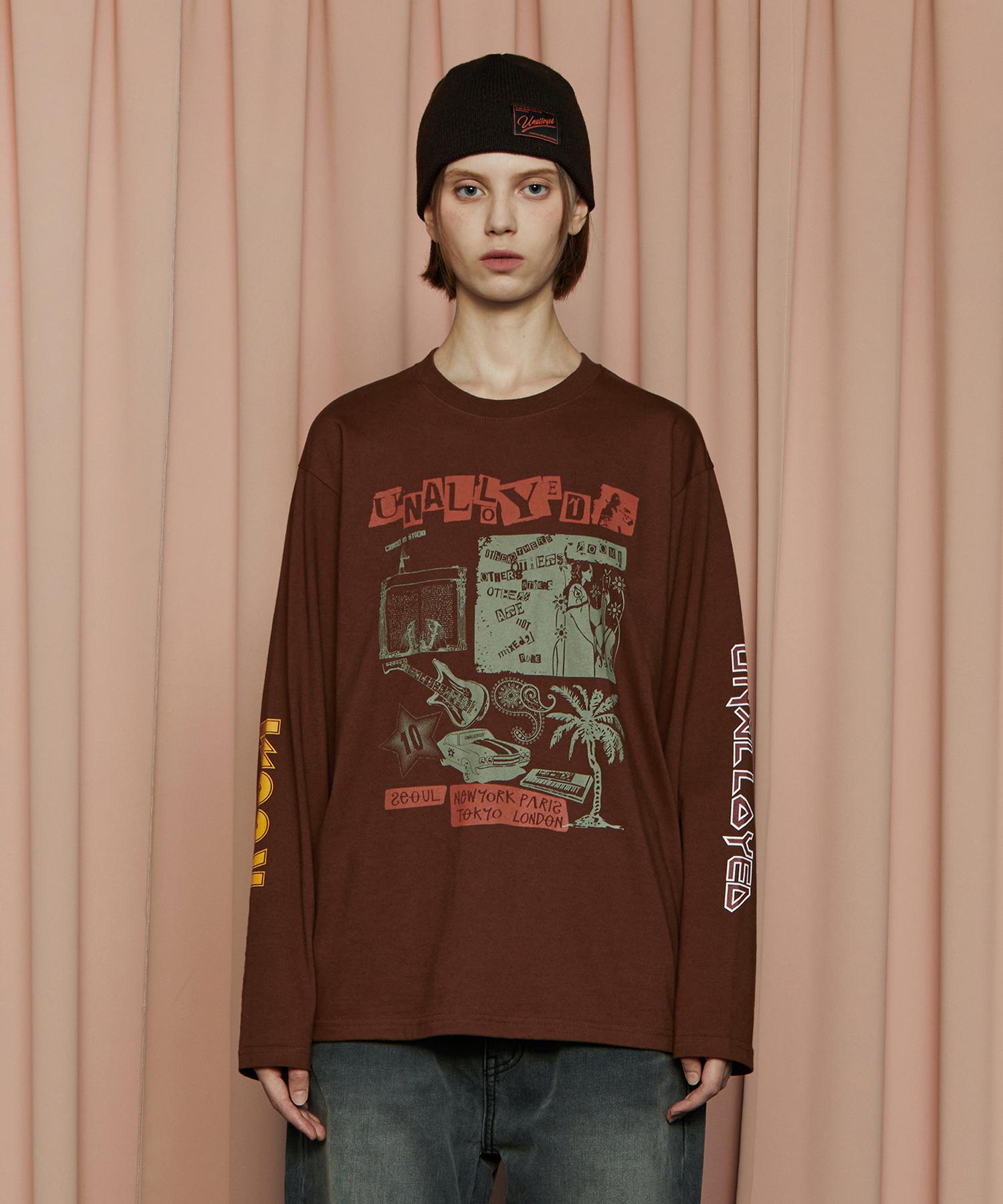 Analogoid Band Long Sleeve T-Shirt / Brown Brown/L