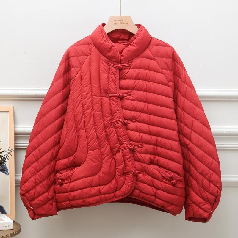 Autumn and Winter Women Ultra Light White Duck Down Jacket Oversize Loose Causal Short Puffer Coat Vintage Female Parkas