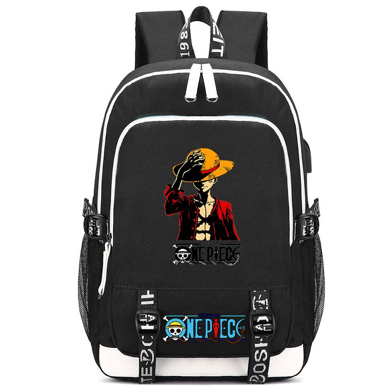 Anime One Piece Charge Versatile Bag Document Bag for Boy Girl Back To School Book Bag Large Capacity Student Goku Bag Men Women Leisure Travel Bag