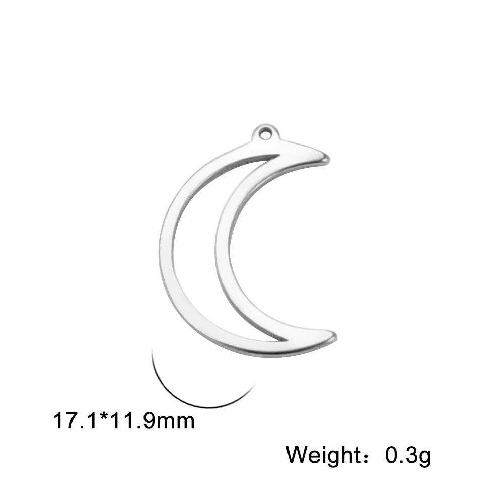 5 Stück/Los DIY Anhänger für Ohrring Halskette Armband Musikbaum Mond Stern Edelstahl Anhänger für Schmuckherstellung Zubehör