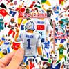 50 Rugby Stickers Outdoor Sports Ball Classic Action Stickers Skateboard Luggage Football Stickers