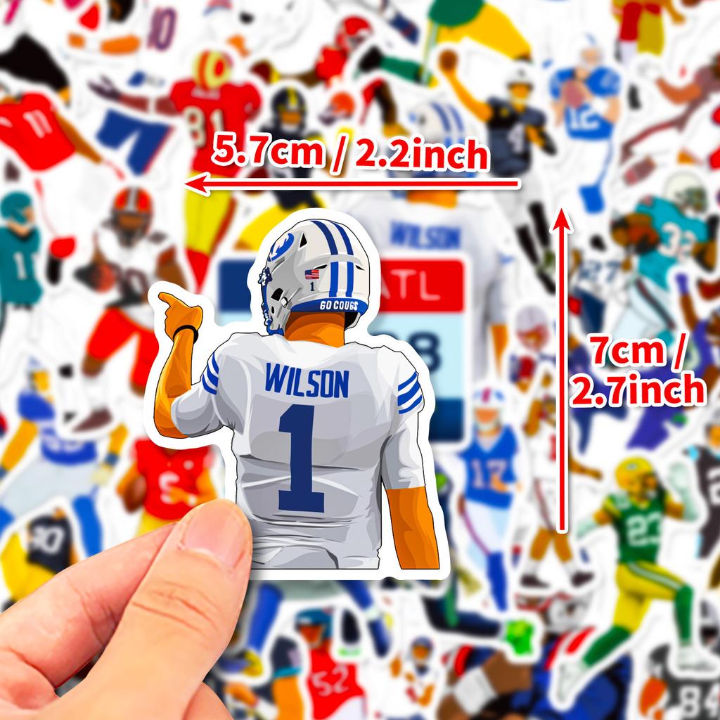 50 Rugby Stickers Outdoor Sports Ball Classic Action Stickers Skateboard Luggage Football Stickers