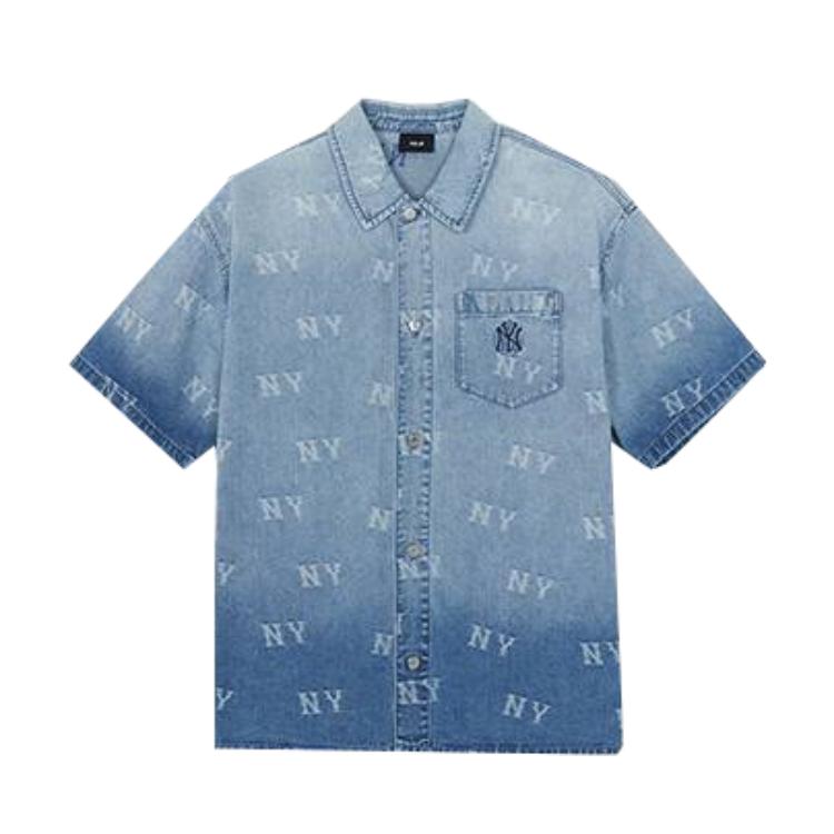 MLB New York Yankees Shirts Unisex Denim Blue Lapel Moderate 3ADRM0163-50INS S