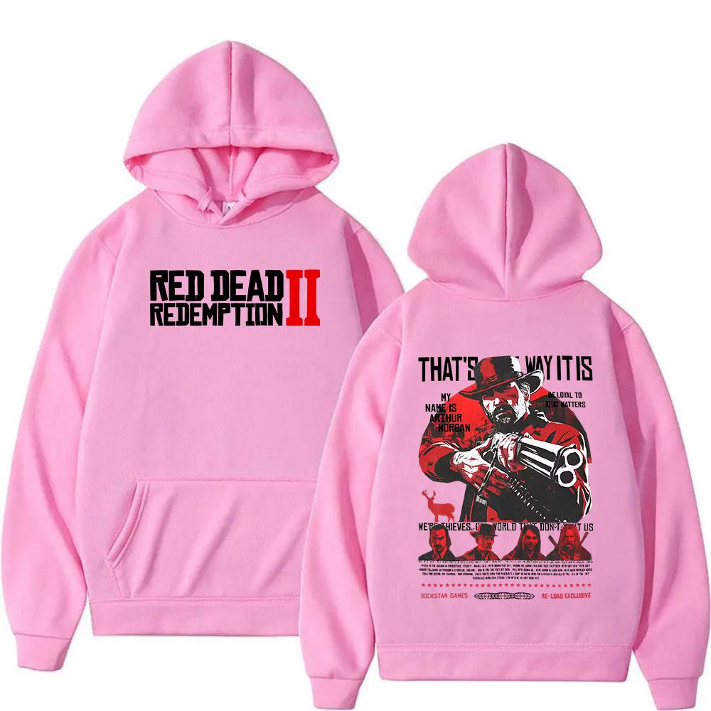 Red Dead Redemption 2 Potlačená Mikina Pánska Vintage Nadrozmerná Módna Mikina Bežná s Dlhým Rukávom Jesenná/Zimná S Kapucňou Streetwear