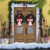 2 PCS Christmas Bows for Wreath Xmas Santa Shining White Red Burlap Bows Santa Claus Craft Bow Winter Tree Topper for Decoration