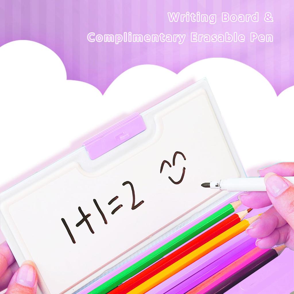 Lilybeauty Pencil Pen for Elementary School Girls and Password Pencil Pencil Sharpener Cute Case, Case, Students, Boys, Double-Sided Opening,
