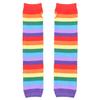 Damen Regenbogenstreifen Kniehohe Socken Armstulpen Fingerlose Handschuhe