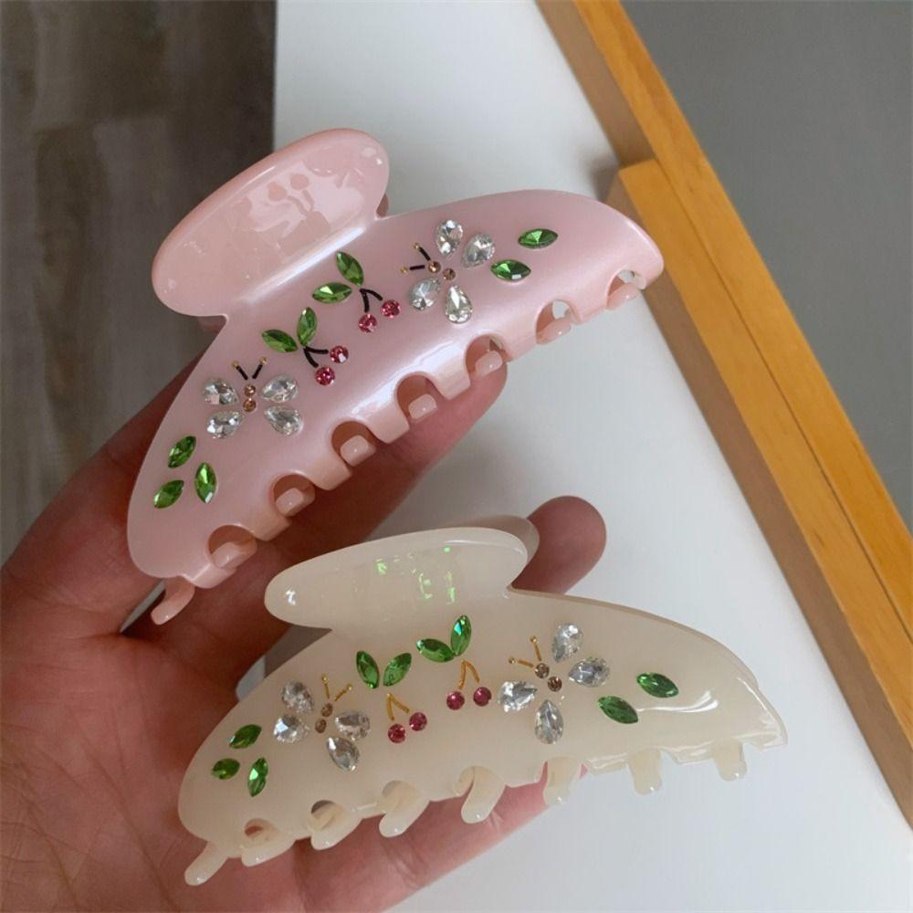 Hair Clip Transparent Acetate Hair Claw Butterfly Flower Hair Claw  Streetwear