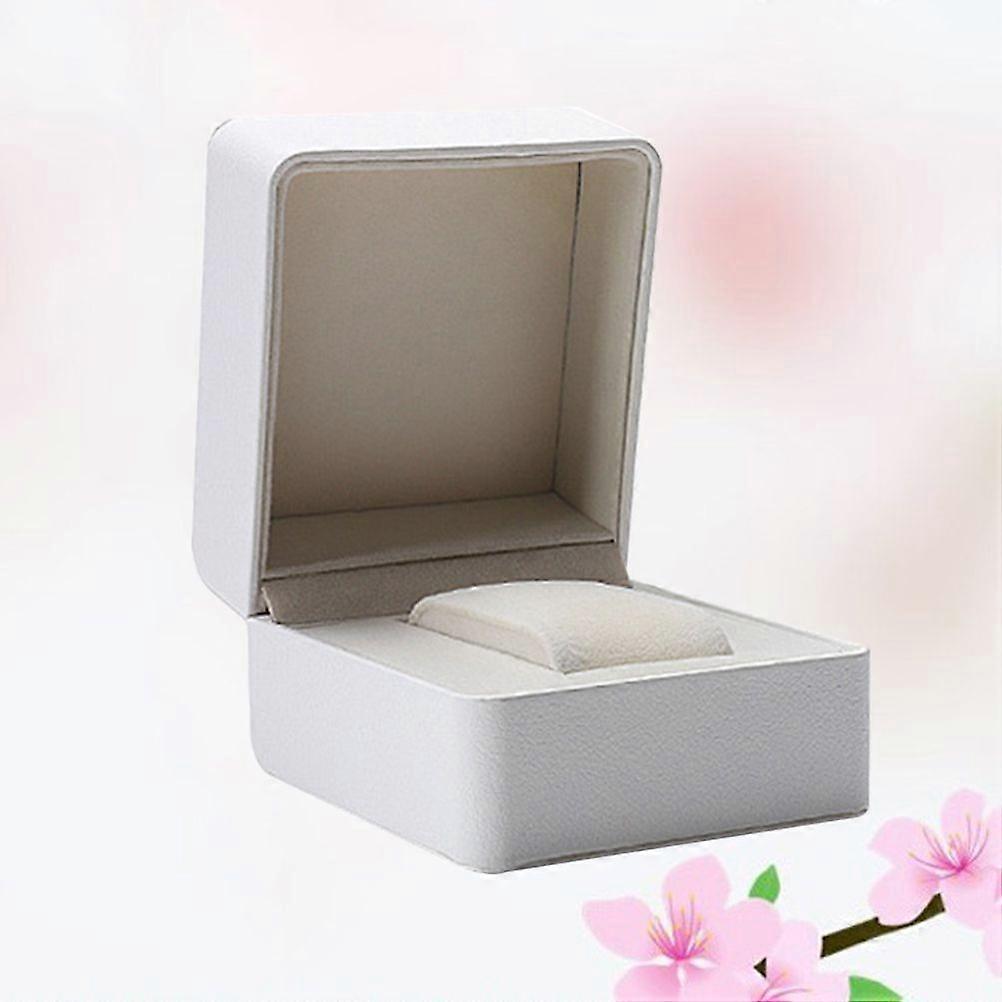 Quadratische Uhrenbox Etui Schmuck-Display Organizer Box Mode Armbanduhr Aufbewahrungshalter (Weiß)