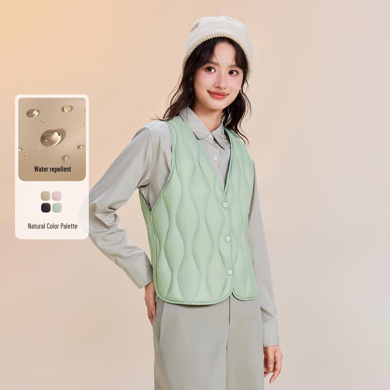 XueZhongFei Damen Klassische V-Ausschnitt Leichte Daunenweste