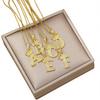 Rz New Fashion Crown A-Z 26 Initial Letters Necklace Gold Crown Alphabet Pendant Initial Necklace for Men Women