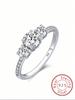925 Silver Classic Fashion 0.5ct Zircon Round Ring For Women Anniversary Engagement Wedding Luxury High Quality Jewelry