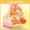 Adorable And Pink Orange Acrylic Cream Bear Globe Keychain Cute Accessory Cartoon