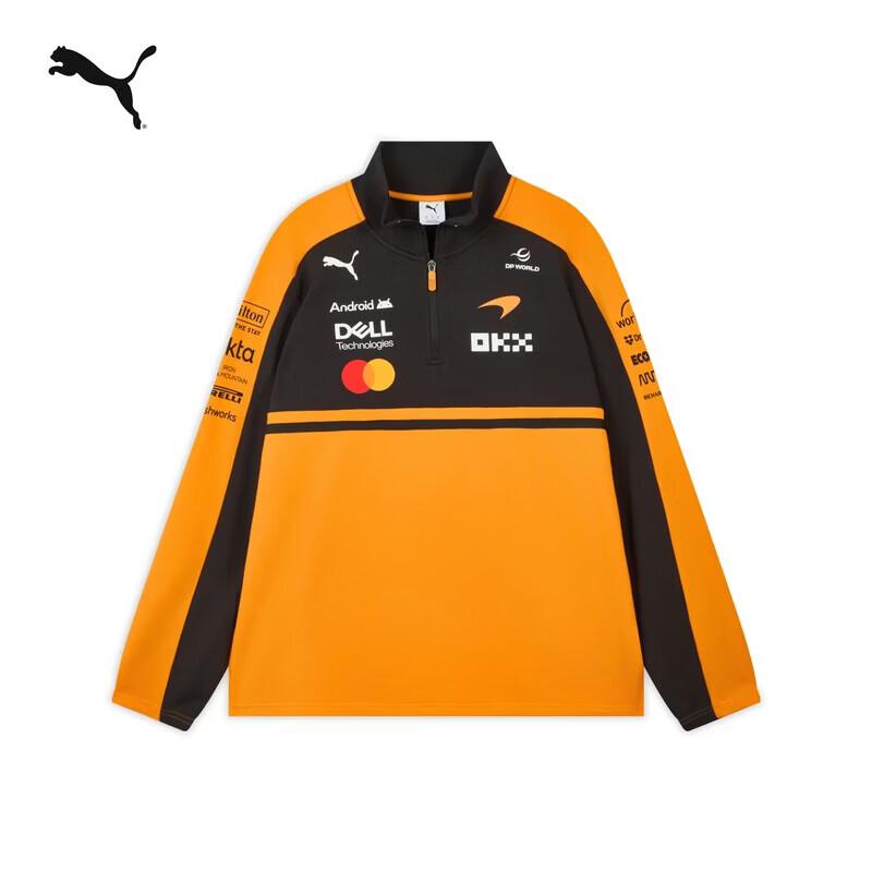 PUMA Men s McLaren F1 Team Replica Papaya Orange Zip Sweatshirt M