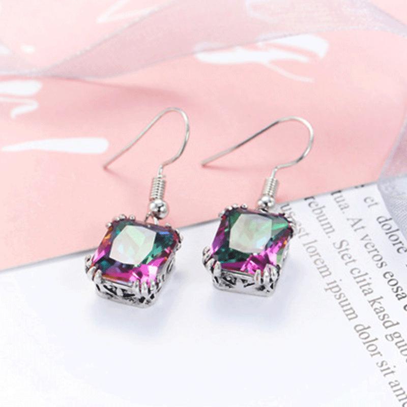 1pcs Necklace And Earrings Set, New Fashion Creative Personality Versatile Earrings Necklace Set, Women Clavicle Chain Crystal Pendant Jewelry Gift