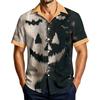 Men's Casual Short Sleeve Shirt with Halloween Print for Parties and Everyday Wear