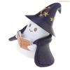 K1AE Sorcier Fantomatique Lisant un Livre Veilleuse Décorations d'Halloween Lumières Chaudes Lampe Artisanat en Résine Ornement Accent pour la Maison Cadeau