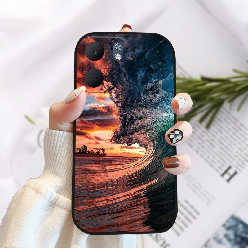 For OPPO A5X Case Fashion Painting Black TPU Soft Silicone Case For OPPO A5X 5G CPH2733 OPPOA5X 4G CPH2725 Back Cover Shell Capa