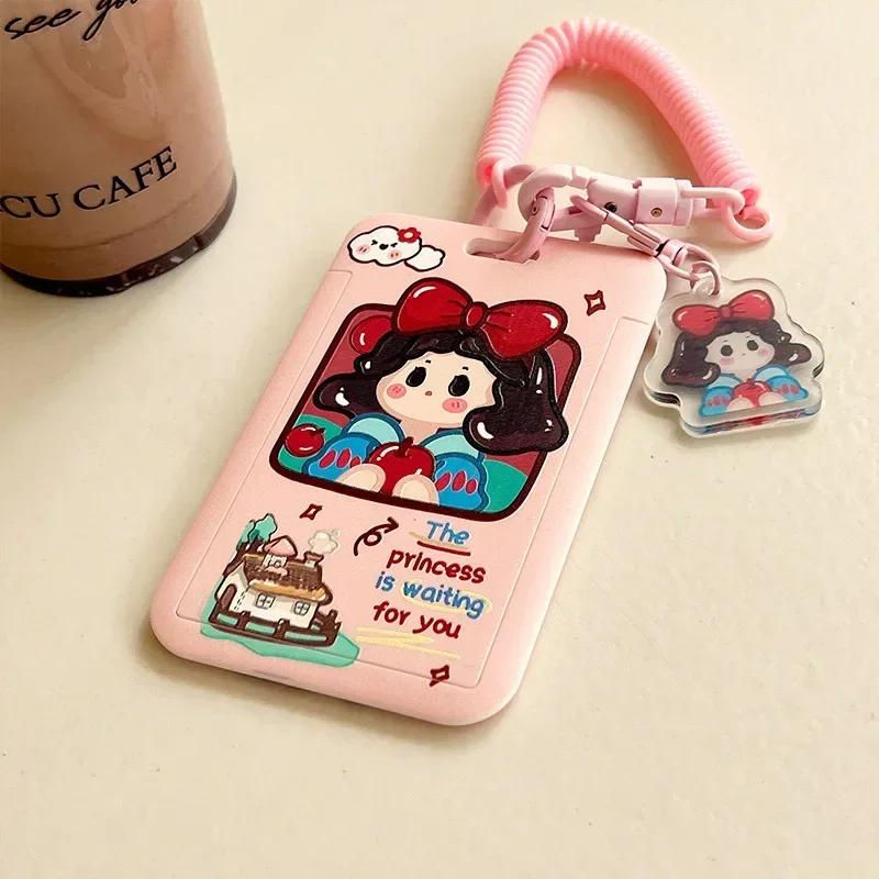 

Cartoon Cute Style Card Holders Student ID Card Protective Cover Cases Student Campus Access Cards Key Chain Anti-lost Cover