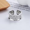BF CLUB 925 Sterling Rings for Women Simple Geometric Handmade Irregular Retro Wide Letters Ring Allergy For Birthday Gift
