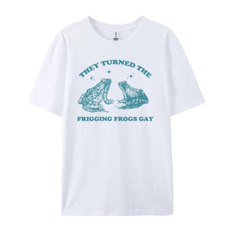 Trendy Retro Cute Frog Gay Graphic Tees Funny Meme LGBT TShirt Cool Gay Lesbian Pride Month T Shirt Unisex Summer Tops Gifts