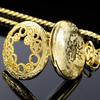 Luxury Gold Time Gear Embossed Necklace Quartz Pocket Watch Steam Punk Old Fashion Necklace Timing Pendant Watch Gift