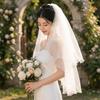 Bow Wedding Veil Pearl Accessories Women's Tulle New Bridal Veil  Bridal Photoshoot