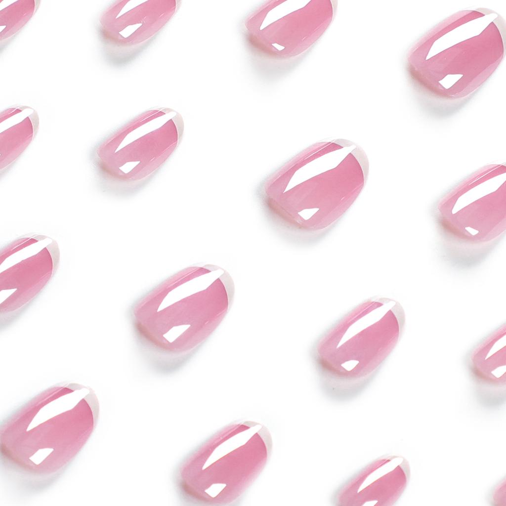 French wear nail art for fake nails white edge nail art piece finished nails