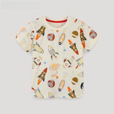 Neuankömmling Cartoon-Print Kurzarm Baumwoll-T-Shirt für Jungen - Europäischer & Amerikanischer Stil, Kleine und Mittlere Größen
