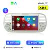 Android 13 Wireless CarPlay for Apple 2Din Auto Radio for FIAT 500 Abarth 2007 2008 2009-2015 Multimedia Screen Stereo GPS BT