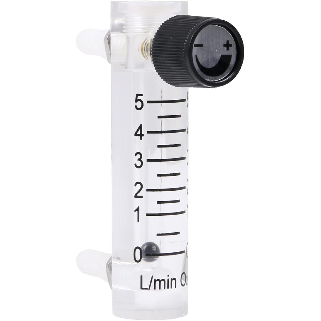 CNBTR Oxygen Flow Meter 0-5 LPM Acylic Flowmeter Gas Acrylic Metal Fitting for Oxygen Air Gas Conectrator