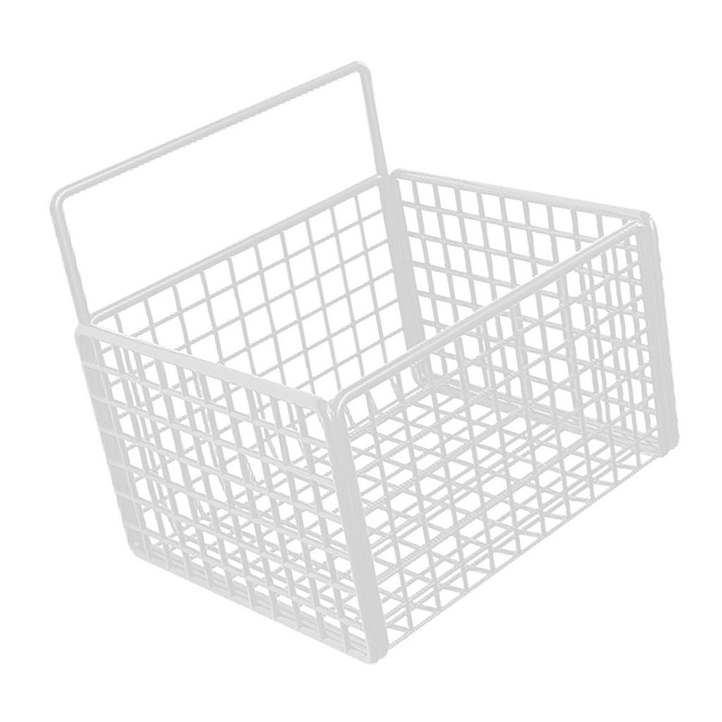 Wall Mounted Storage Basket No Drilling Adhesive Metal Wire Hanging Basket for Kitchen Food Pantry Bathroom Organization
