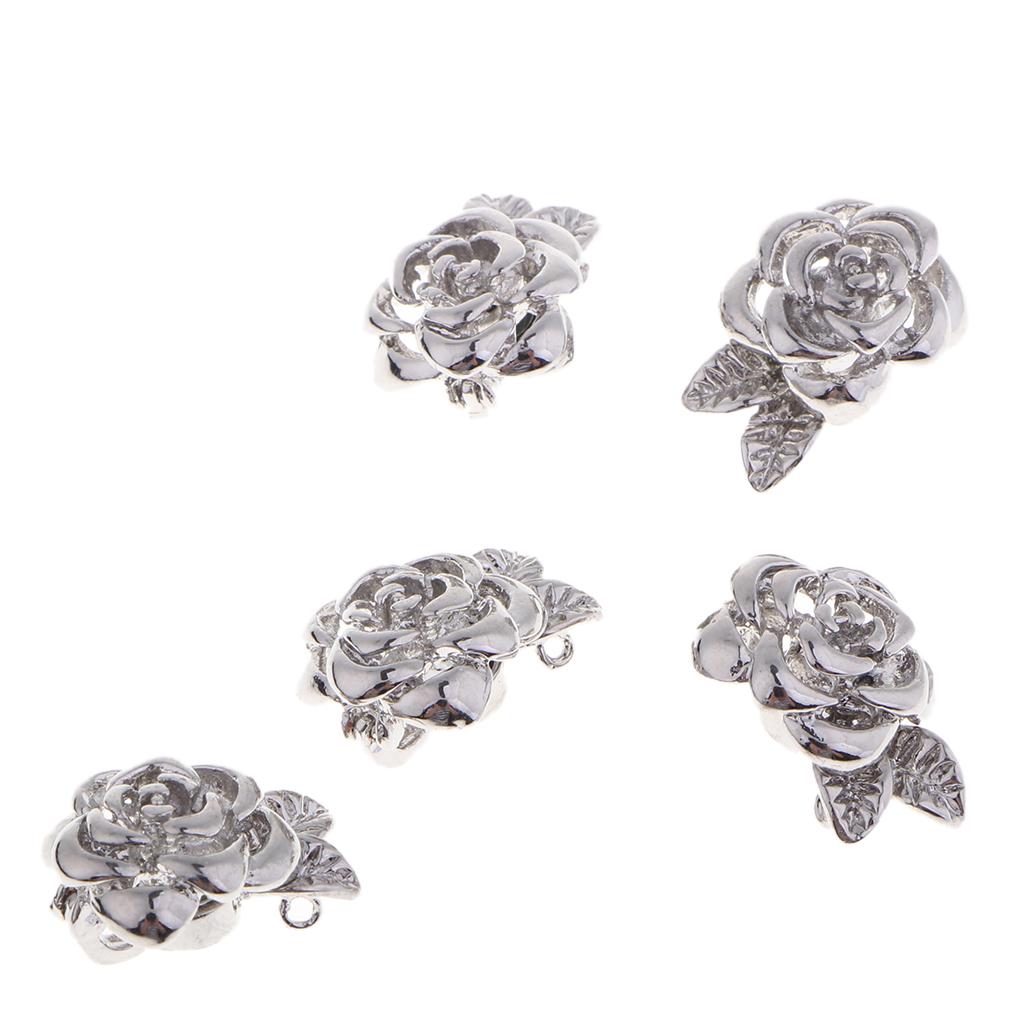 5Pak Rose Flower Magnetic Clasps DIY Armbånd Kroker Endespenne smykker