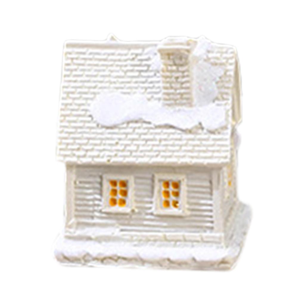 Christmas LED Light House Luminous Wooden Cabin Ornament Snow Scene Village Christmas Decoration For Home  New Year