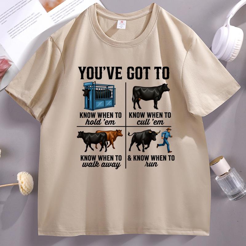 Funny Rancher Graphic Tee Cow Printed T Shirt Cotton Short Sleeve Round Neck Tshirts Male Comfortable T-shirt