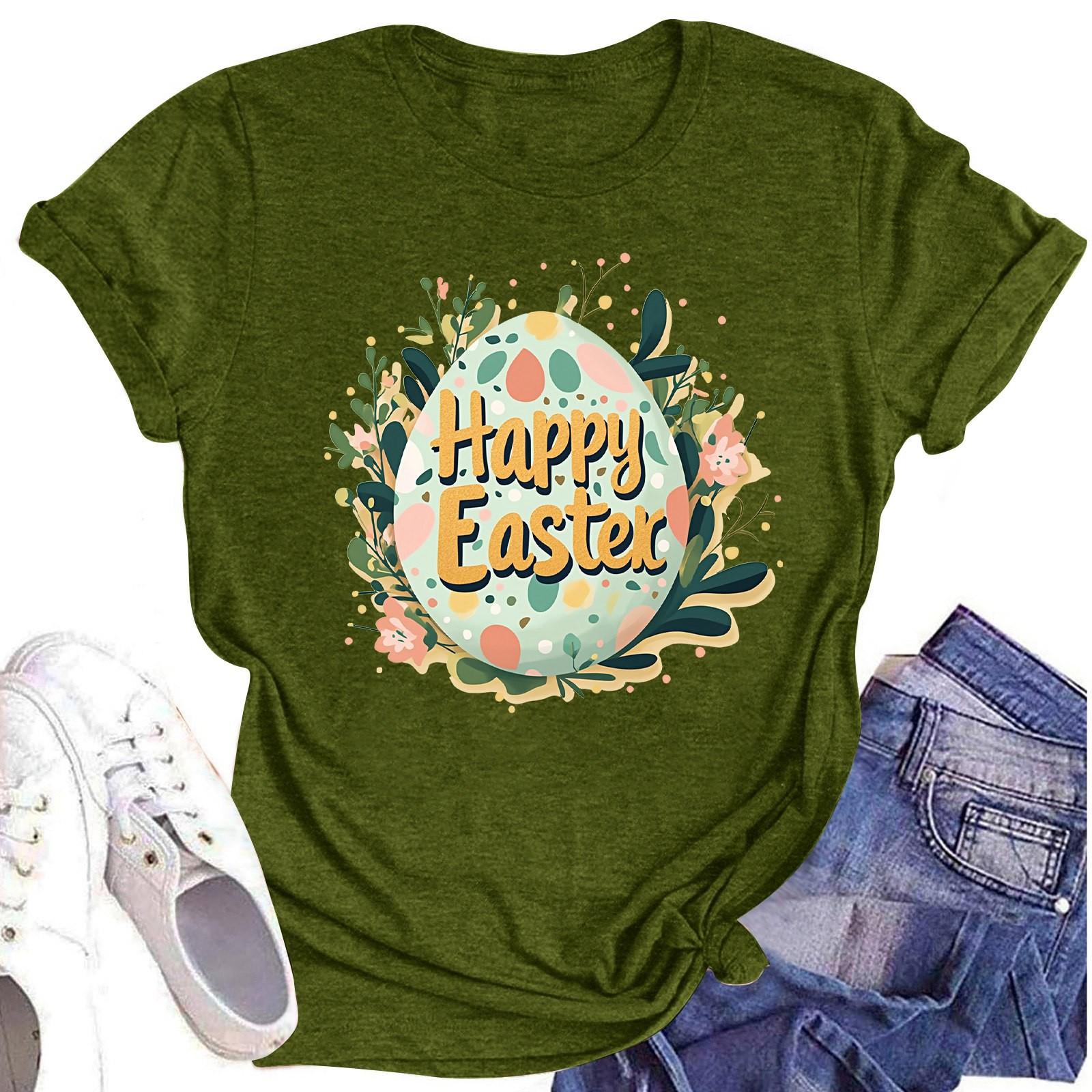 

Женская повседневная футболка с короткими рукавами и круглым вырезом с принтом и буквенным топом L армия зеленый