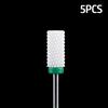 5pcs Milling Cutter For Manicure Set Ceramic Nail Drill Bit Mill Manicure Machine Pedicure Tools for Removing Gel File 3/32 Inch