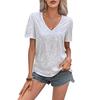 Women T-shirt V-Neck Short Sleeve Shiny Sequins Tee Shirt Loose Fit Summer Sexy Tops Holidays Parties Wear