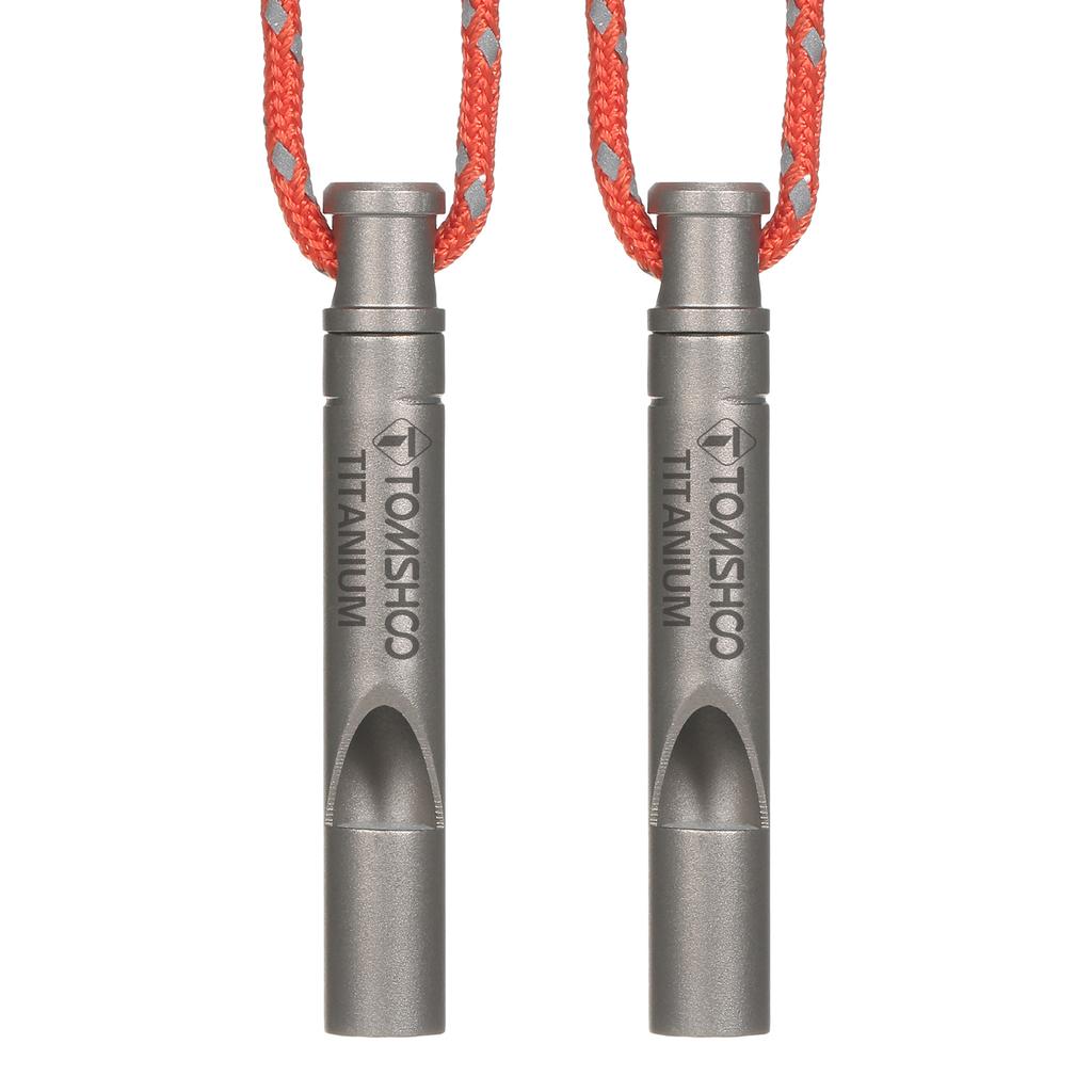 TOMSHOO Titan-Notpfeife mit Lanyard für Outdoor-Überleben, Camping, Wandern, Erkundung, Notpfeife