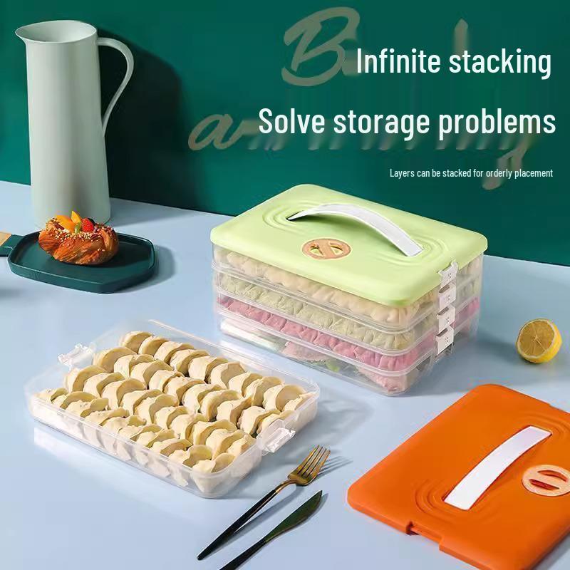 Wonton- og Dumpling Flerlags Fryseoppbevaringsboks – Matvaregodkjent Forsegling for Friskhet