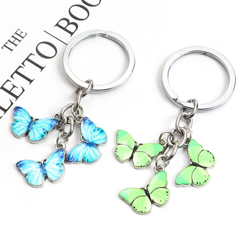 Colorful Enamel Butterfly Keychain Zinc Alloy Pendants Insects Craft Car Key Women Bag Accessories Jewelry Gifts Fashion Keyring