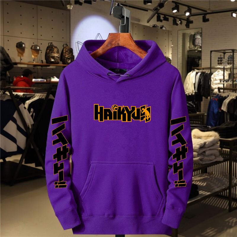2024 Autumn/Winter Japanese Anime Haikyuu Manga Printed Hoodie Men's Women's New Fashion Hip Hop Sportswear Round Neck Hoodie