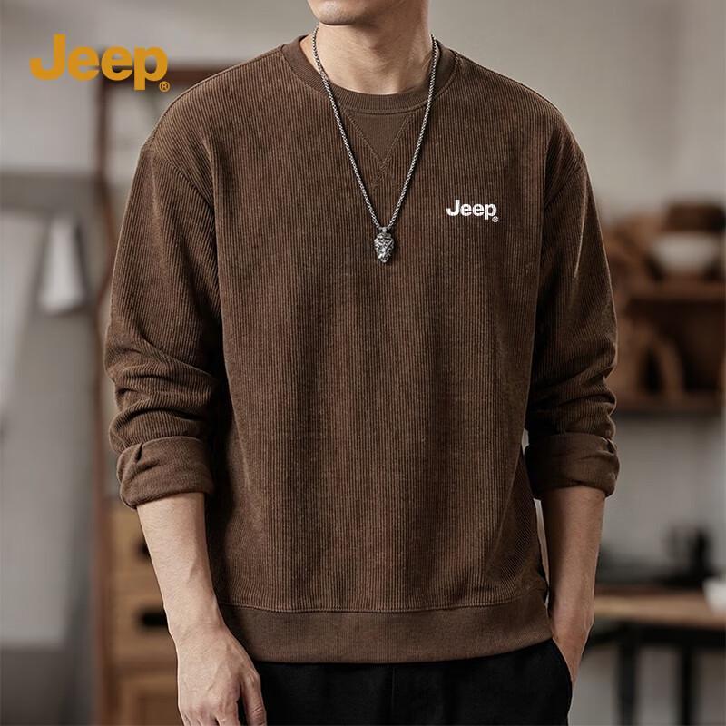 Jeep Men's Casual Long Sleeve Round Neck Sweatshirt