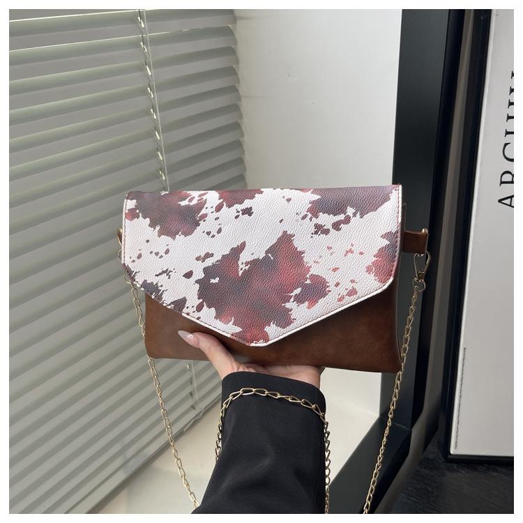 

Trendy Shoulder Bags for Women Vintage Floral Chain Strap Crossbody Bags Small Square Purse Multi Functial Wallet Envelope Bag коричневый