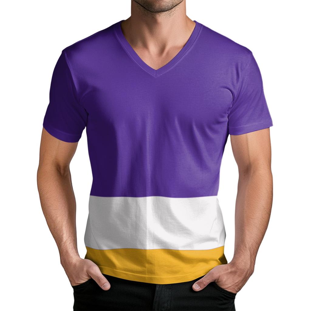 Men's Fashion Printed V-Neck Short Sleeve T-Shirt