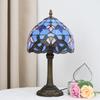 Modern Style Table Lamp, Handmade Stained Glass Small Desk Lamp for Living Room Bedroom Office Baroque Pattern